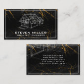 Blauwe Prints | Architect | Bouw | Marmer Visitekaartje (Voorkant / Achterkant)