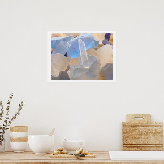 Blauwe prints ZEE GLASSABeach (Keuken)