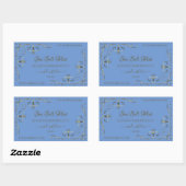 Blauwe productlabels Decoratieve Scrollwork-grens Rechthoekige Sticker (Vel)
