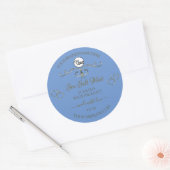 Blauwe productlabels Decoratieve Scrollwork toevoe Ronde Sticker (Envelop)