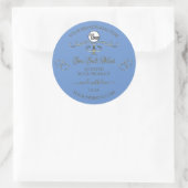 Blauwe productlabels Decoratieve Scrollwork toevoe Ronde Sticker (Tas)