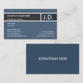 blauwe professionele initialen visitekaartje (Voorkant / Achterkant)