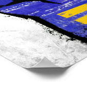 Blauwe Protests Vuist Poster (Hoek)