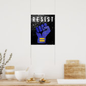 Blauwe Protests Vuist Poster (Keuken)