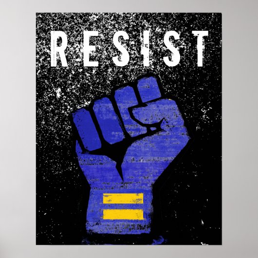 Blauwe Protests Vuist Poster (Voorkant)