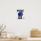 Blauwe Protests Vuist Poster (Keuken)
