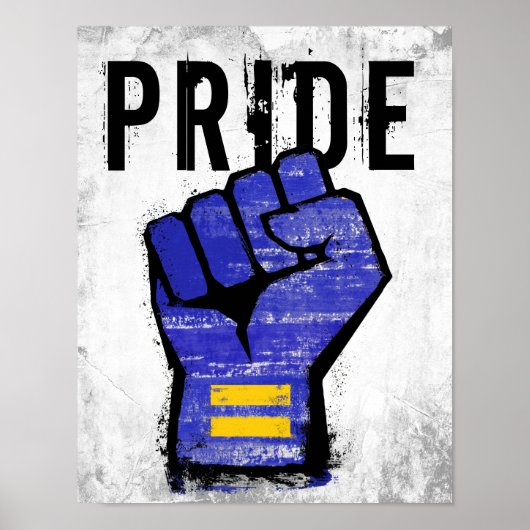 Blauwe Protests Vuist Poster (Voorkant)