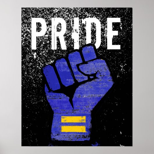 Blauwe Protests Vuist Poster (Voorkant)
