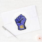 Blauwe Protestsstompteken Ronde Sticker (Envelop)