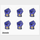 Blauwe Protestsstompteken Ronde Sticker (Vel)