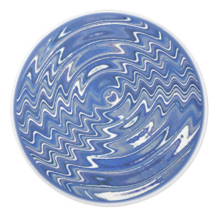 Blauwe psychedelische lade Trek keramische knop
