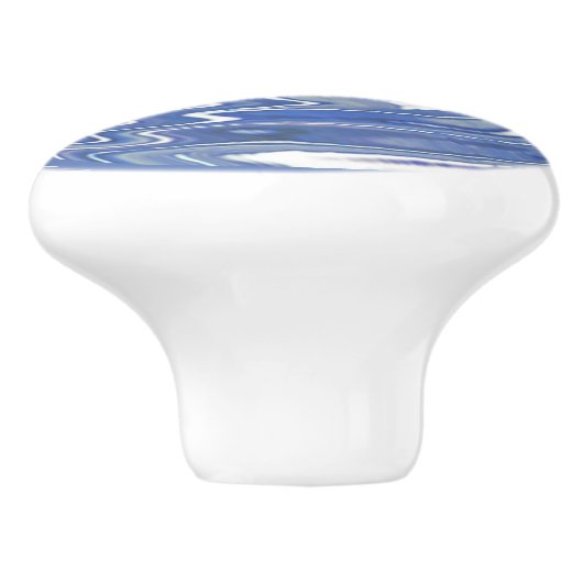 Blauwe psychedelische lade Trek keramische knop (Zijkant)
