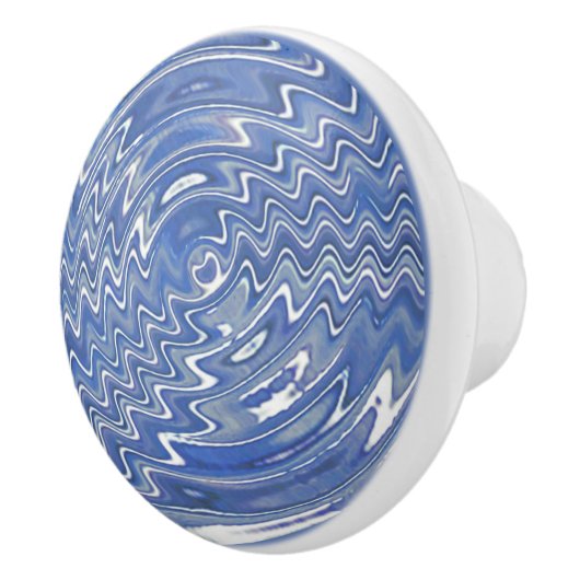 Blauwe psychedelische lade Trek keramische knop (Rechts)