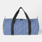 Blauwe psychedelische print Duffle tas (Achterkant)