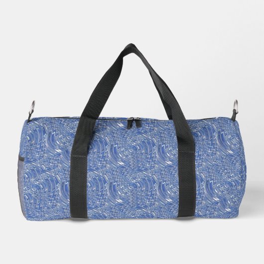 Blauwe psychedelische print Duffle tas (Achterkant)