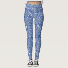 Blauwe psychedelische print Leggings