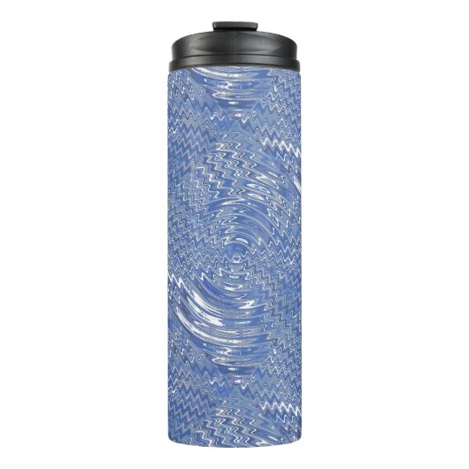 Blauwe Psychedelische Thermische Tumbler Thermosbeker (Voorkant)