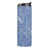 Blauwe Psychedelische Thermische Tumbler Thermosbeker (Gedraaid links)