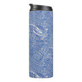 Blauwe Psychedelische Thermische Tumbler Thermosbeker (Geroteerd rechts)