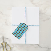 Blauwe Pug-cadeaubijslags Cadeaulabel (Met Touw)