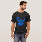 Blauwe Pug Gele Achtergrond T-shirt (Voorkant volledig)