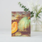 Blauwe Pumpkin Erfgoed herfst Renaissance Feestdagenkaart (Staand voorkant)