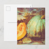 Blauwe Pumpkin Erfgoed herfst Renaissance Feestdagenkaart (Voorkant / Achterkant)