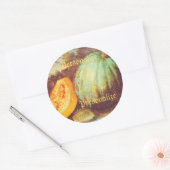  Blauwe Pumpkin Erfgoed herfst Renaissance Ronde Sticker (Envelop)