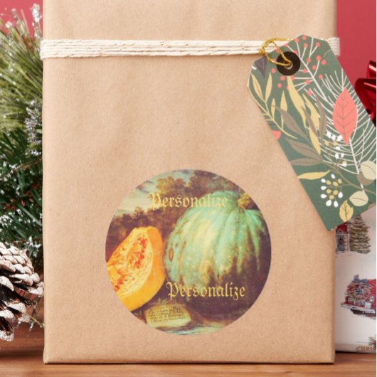  Blauwe Pumpkin Erfgoed herfst Renaissance Ronde Sticker