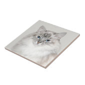 Blauwe puntkat tegeltje (Zijkant)