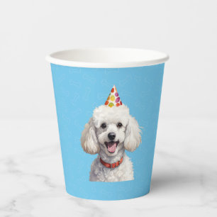 Blauwe Puppy Hond Verjaardag Paw-ty Papier Cups Papieren Bekers