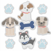 Blauwe Puppystickervel Sticker (Voorkant)