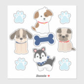 Blauwe Puppystickervel Sticker (Vel)