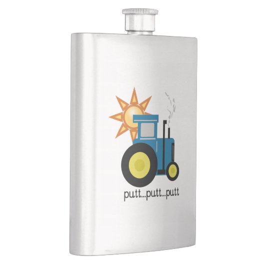 Blauwe putt trekker heupfles (Rechts)