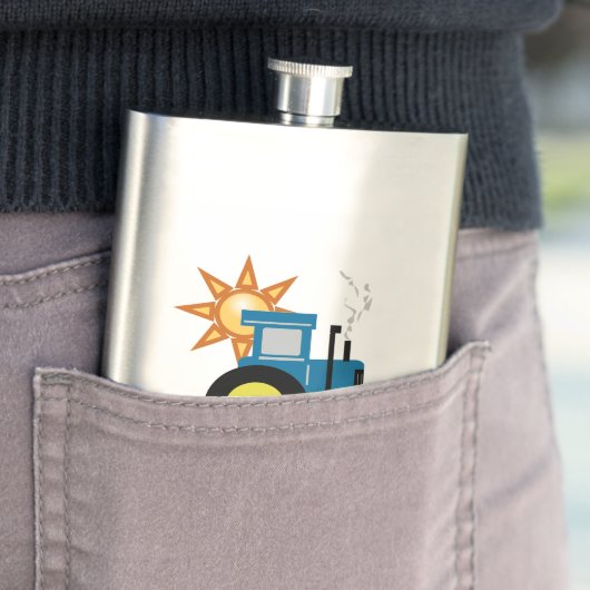 Blauwe putt trekker heupfles (Voorbeeld)