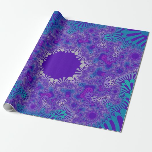 Blauwe puur Sunburst Cadeaupapier (Uitgerold)