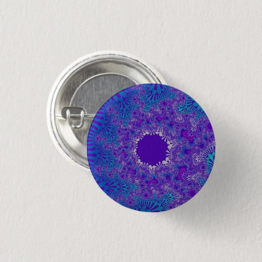Blauwe puur Sunburst Ronde Button 3,2 Cm (Voorkant /achterkant)