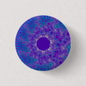 Blauwe puur Sunburst Ronde Button 3,2 Cm (Voorkant)