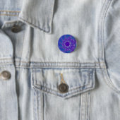 Blauwe puur Sunburst Ronde Button 3,2 Cm (In situ)