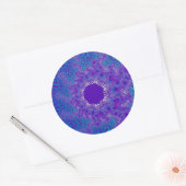 Blauwe puur Sunburst Ronde Sticker (Envelop)