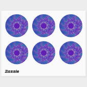 Blauwe puur Sunburst Ronde Sticker (Vel)