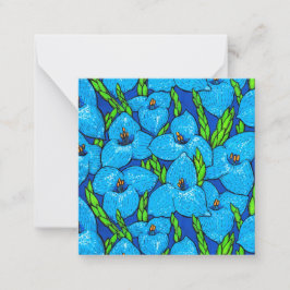 Blauwe Puya Bloemen Botanische Tropische Bloemen Notitiekaartje