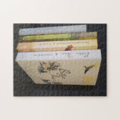 Blauwe puzzel met historische romans legpuzzel (Horizontaal)