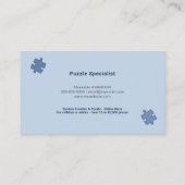 blauwe puzzel visitekaartje (Achterkant)