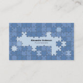 blauwe puzzel visitekaartje (Voorkant)