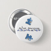 Blauwe puzzelstukken - Autisme-bewustzijn Ronde Button 5,7 Cm (Voorkant /achterkant)