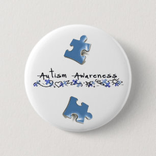 Blauwe puzzelstukken - Autisme-bewustzijn Ronde Button 5,7 Cm
