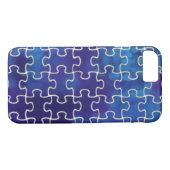 blauwe puzzelstukken Case-Mate iPhone case (Achterkant (Horizontaal))