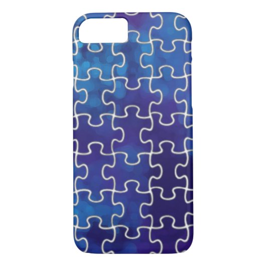 blauwe puzzelstukken Case-Mate iPhone case (Achterkant)