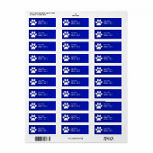 Blauwe pw afdrukken etiket (Full Sheet)